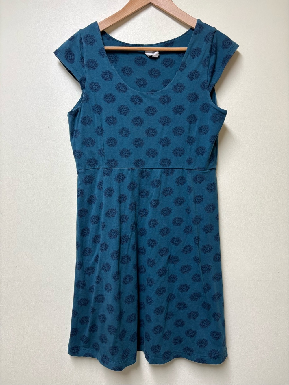 Mata Traders Fair Trade A Line Cotton Dress Geometric Floral Medallion - Large